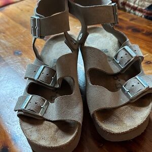 Papillio Tan Suede Sandals